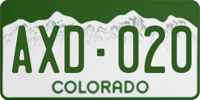 CO license plate AXD020