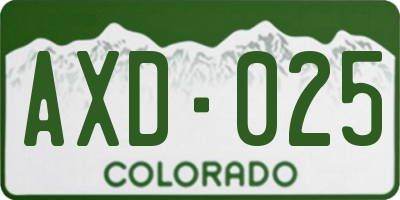 CO license plate AXD025