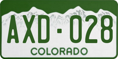CO license plate AXD028