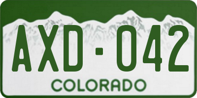 CO license plate AXD042