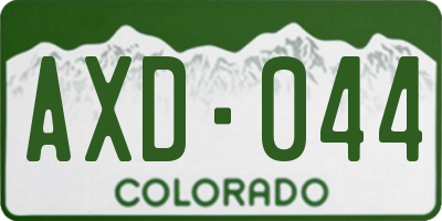 CO license plate AXD044