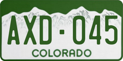 CO license plate AXD045