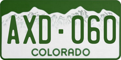 CO license plate AXD060