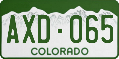 CO license plate AXD065