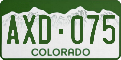 CO license plate AXD075