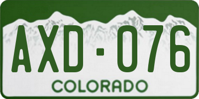 CO license plate AXD076