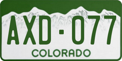 CO license plate AXD077