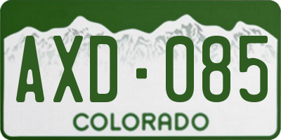 CO license plate AXD085