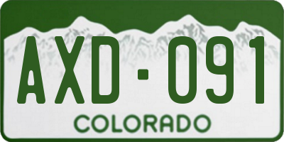 CO license plate AXD091