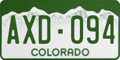 CO license plate AXD094