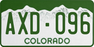 CO license plate AXD096