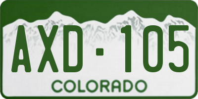 CO license plate AXD105