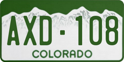 CO license plate AXD108