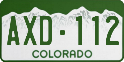 CO license plate AXD112