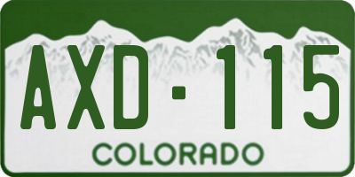 CO license plate AXD115