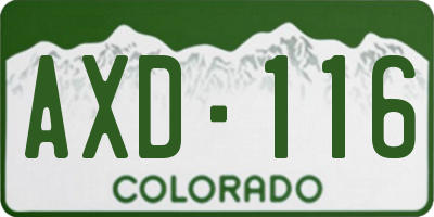 CO license plate AXD116
