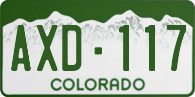 CO license plate AXD117