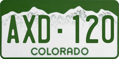 CO license plate AXD120