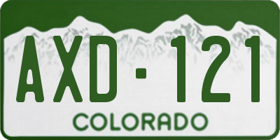CO license plate AXD121