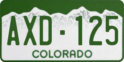 CO license plate AXD125
