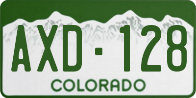 CO license plate AXD128