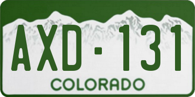 CO license plate AXD131