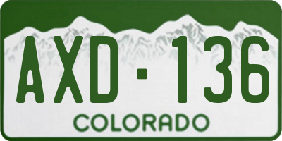 CO license plate AXD136