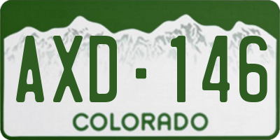 CO license plate AXD146