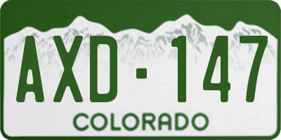 CO license plate AXD147