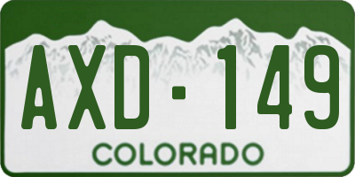 CO license plate AXD149