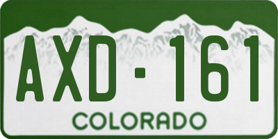 CO license plate AXD161