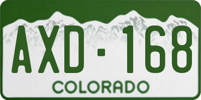 CO license plate AXD168