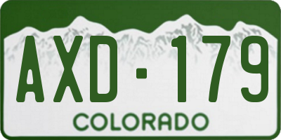 CO license plate AXD179