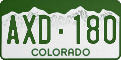 CO license plate AXD180