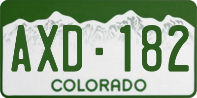 CO license plate AXD182