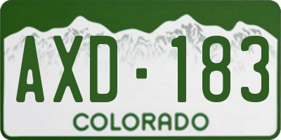 CO license plate AXD183