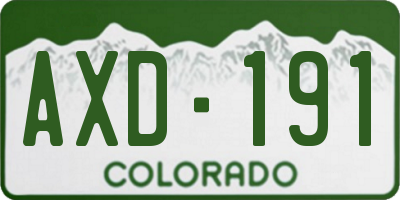 CO license plate AXD191