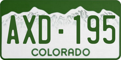 CO license plate AXD195