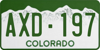 CO license plate AXD197