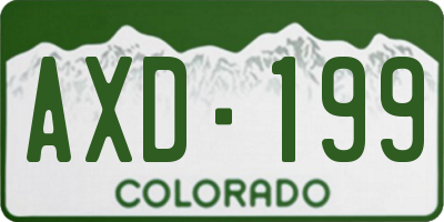 CO license plate AXD199