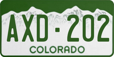 CO license plate AXD202
