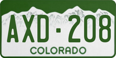 CO license plate AXD208