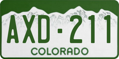 CO license plate AXD211