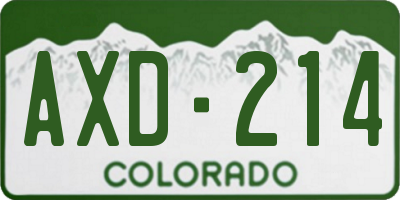 CO license plate AXD214