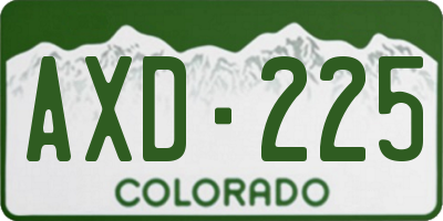 CO license plate AXD225