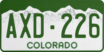 CO license plate AXD226