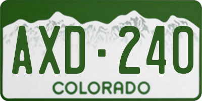 CO license plate AXD240