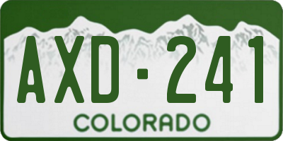 CO license plate AXD241