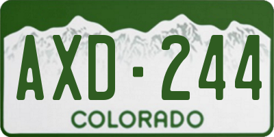 CO license plate AXD244