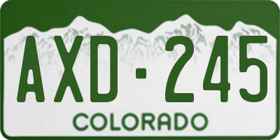 CO license plate AXD245